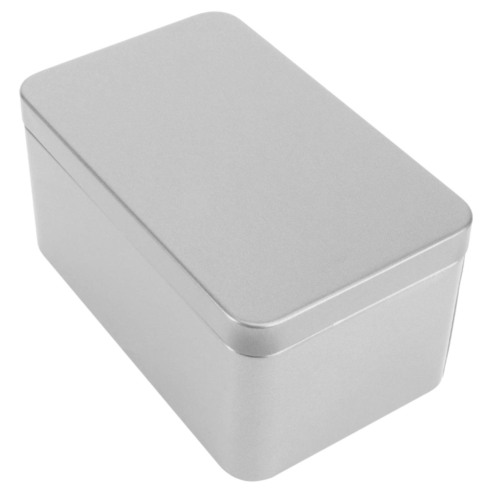 Premium Metal Rectangular Empty Tin Box - Mini Portable Storage Container for Tea, Candy, Candle, Jewelry (Silver) | Perfect for Home Organization, DIY Crafts & Gift Packaging