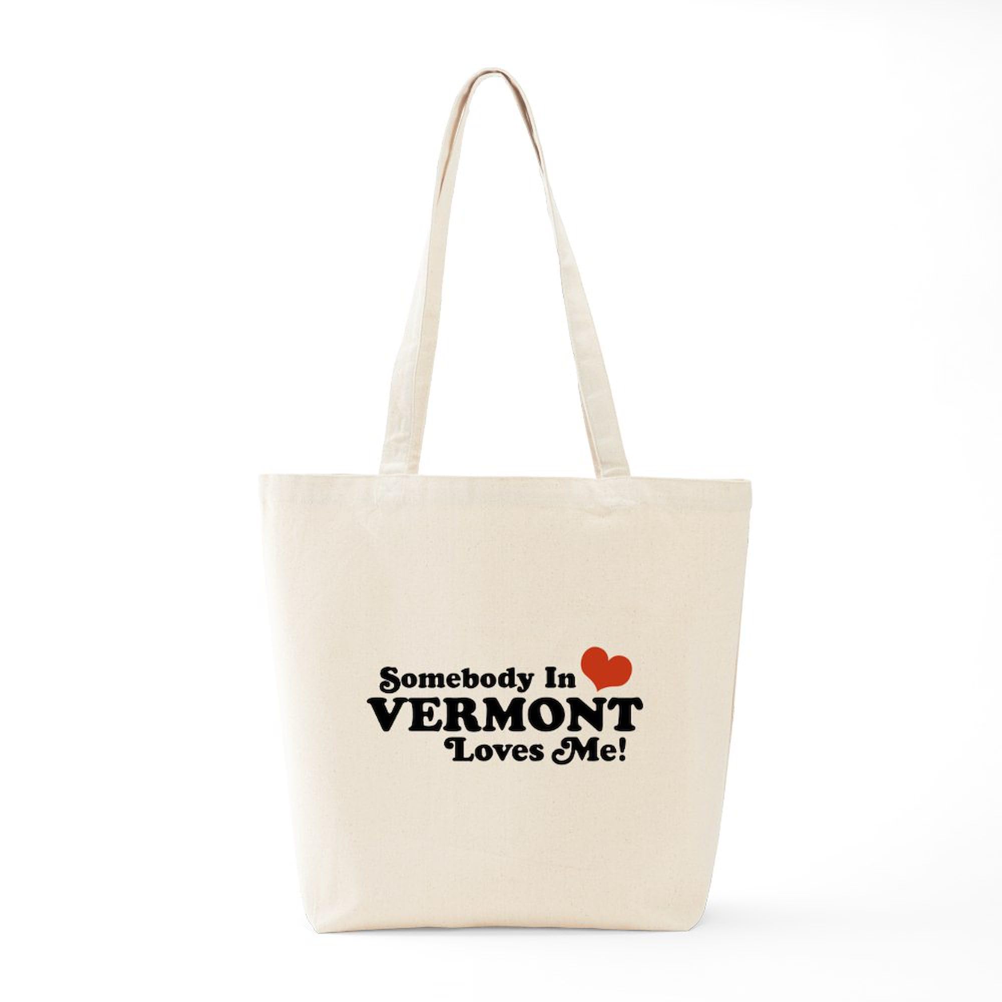Somebody In Vermont Loves Me Canvas Tote Bag - Eco-Friendly Reusable Shopping Bag for Groceries, Beach & Daily Use | CafePress