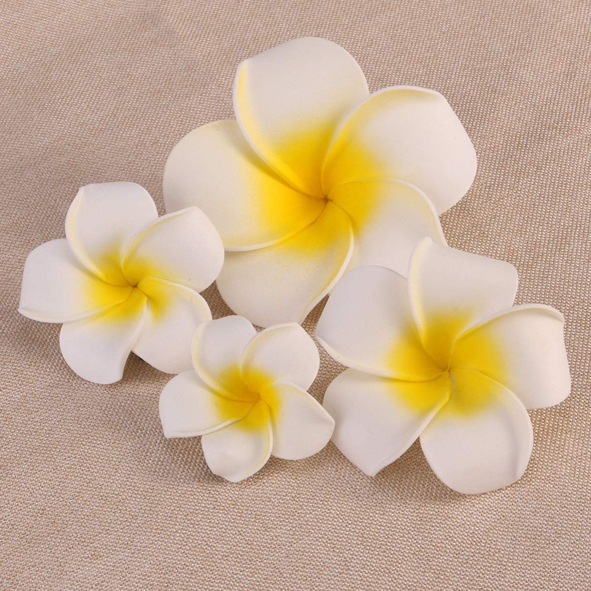 Minkissy 4pcs Plumeria Flower Foam Hair Clips - Hawaiian Floral Barrettes & Alligator Clips for Women - Perfect for Wedding, Party, Beach Vacation & Summer Styling