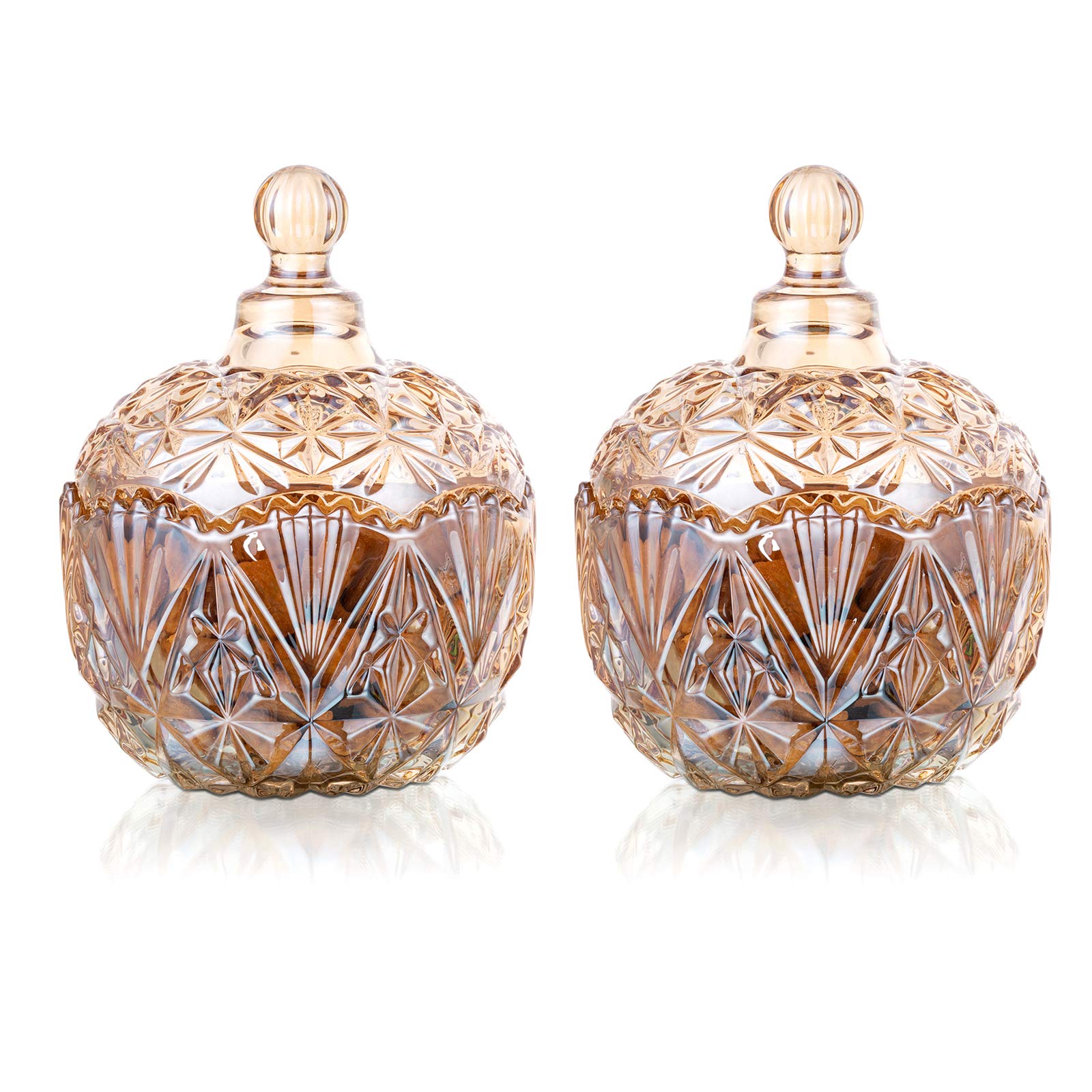 Crystal Candy Jar with Lid - Elegant Candy Bowl for Wedding & Party Buffet Display