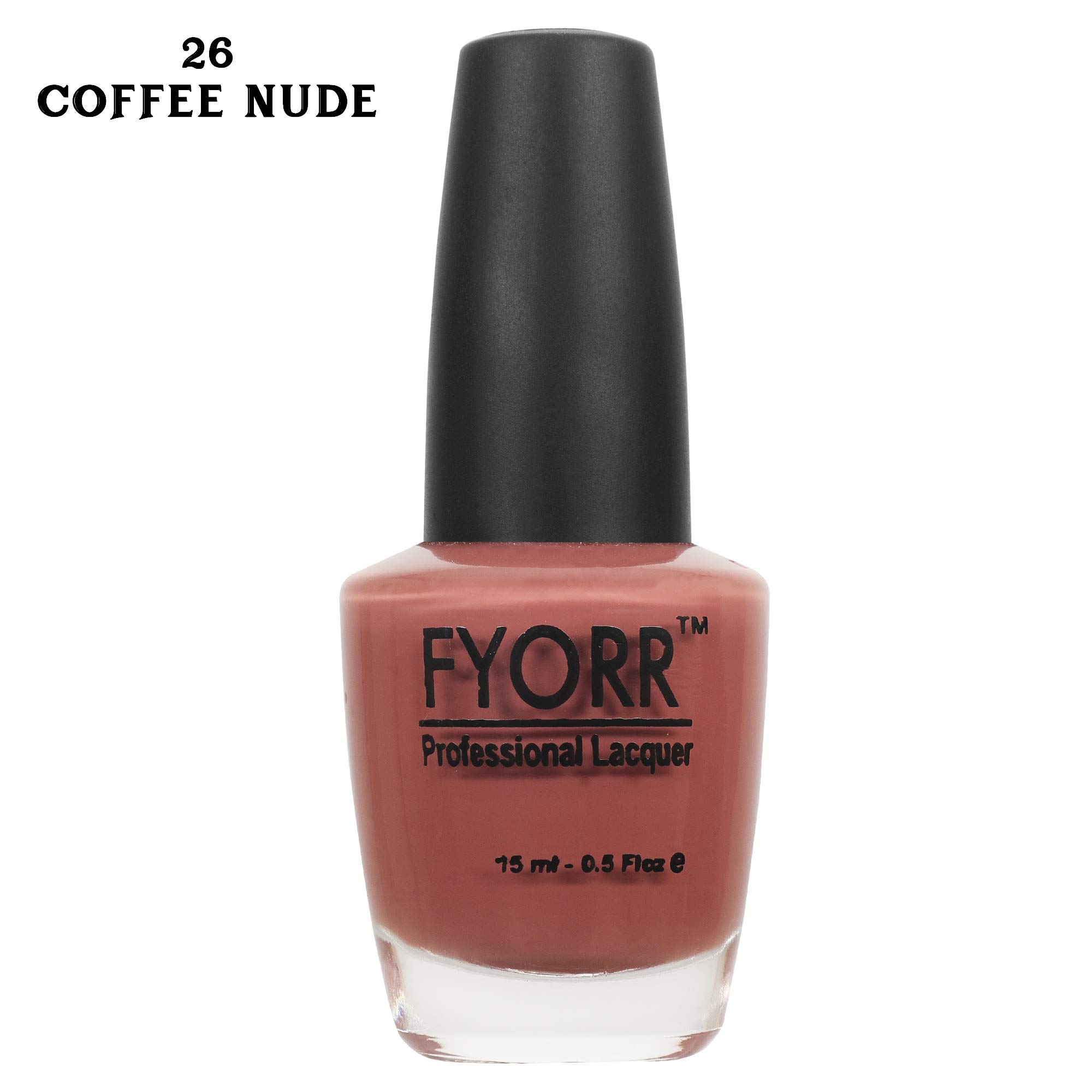 FYORR Coffee Nude Long Lasting Nail Polish - 15ml Vegan & Non-Toxic Gel Polish (FNNP-26) for Professional Salon & Home Manicure
