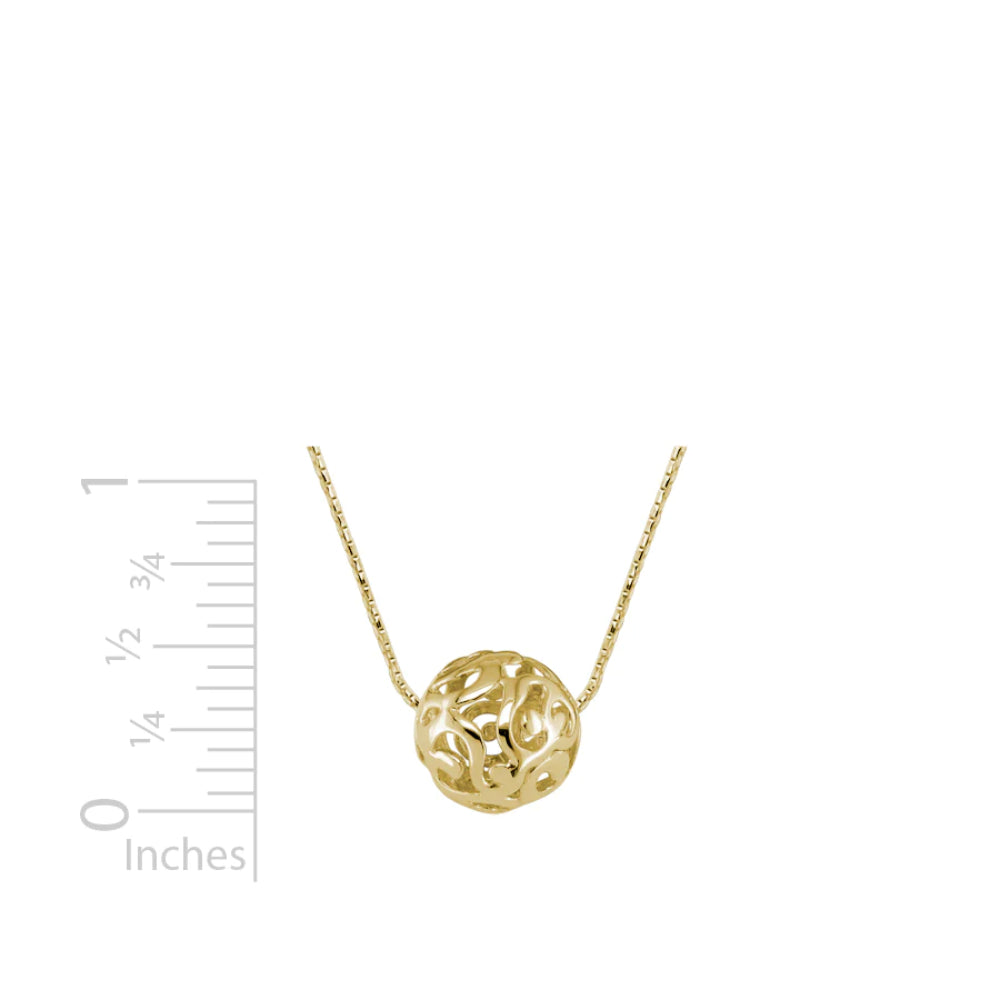 14K Gold Sphere Pendant Necklace for Women - 18 Inch Elegant Minimalist Chain Jewelry Gift for Birthday, Anniversary & Valentine's Day
