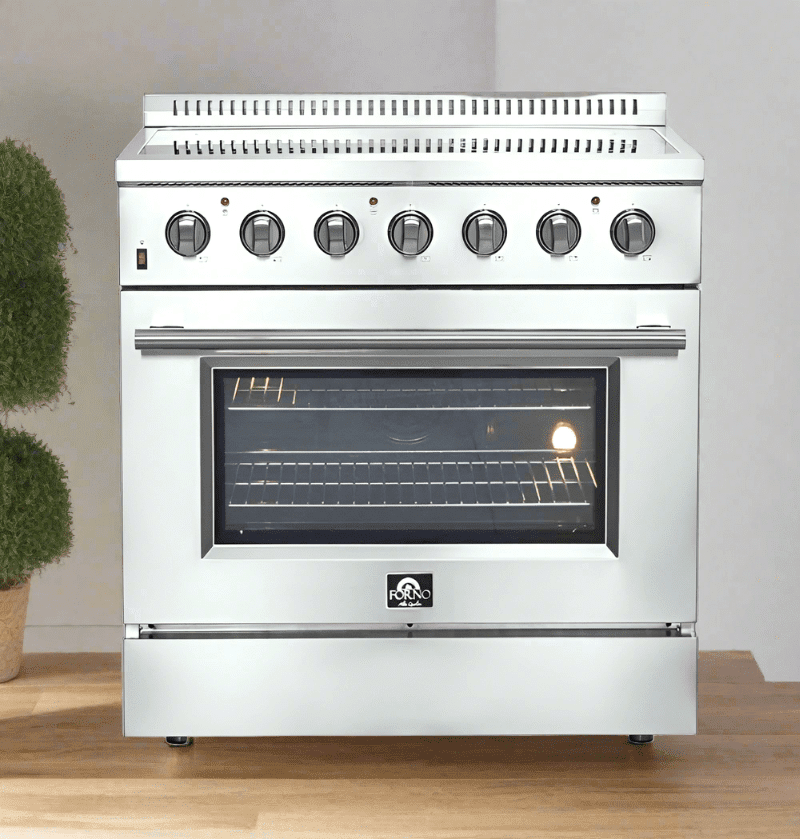 FORNO Galiano 36 Inch Electric Range with Convection Oven - Stainless Steel Built-In Stove FFSEL6083 36 - Perfect for Modern Kitchens & Home Cooking