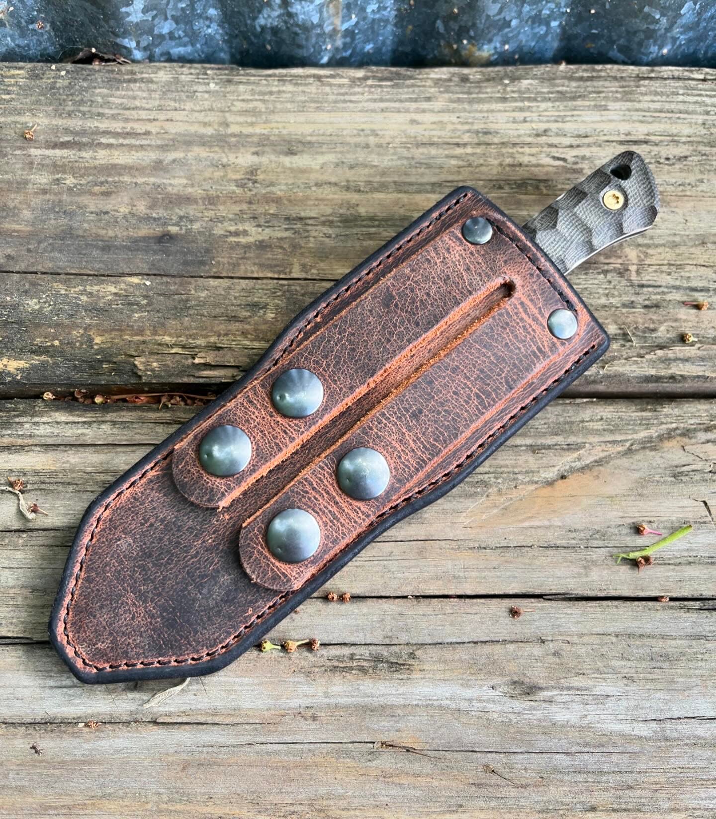 Tactical MOLLE-Compatible Leather Sheath for Knives & Tools | Durable & Secure | Perfect for Outdoor, Hunting, and EDC Gear Organization