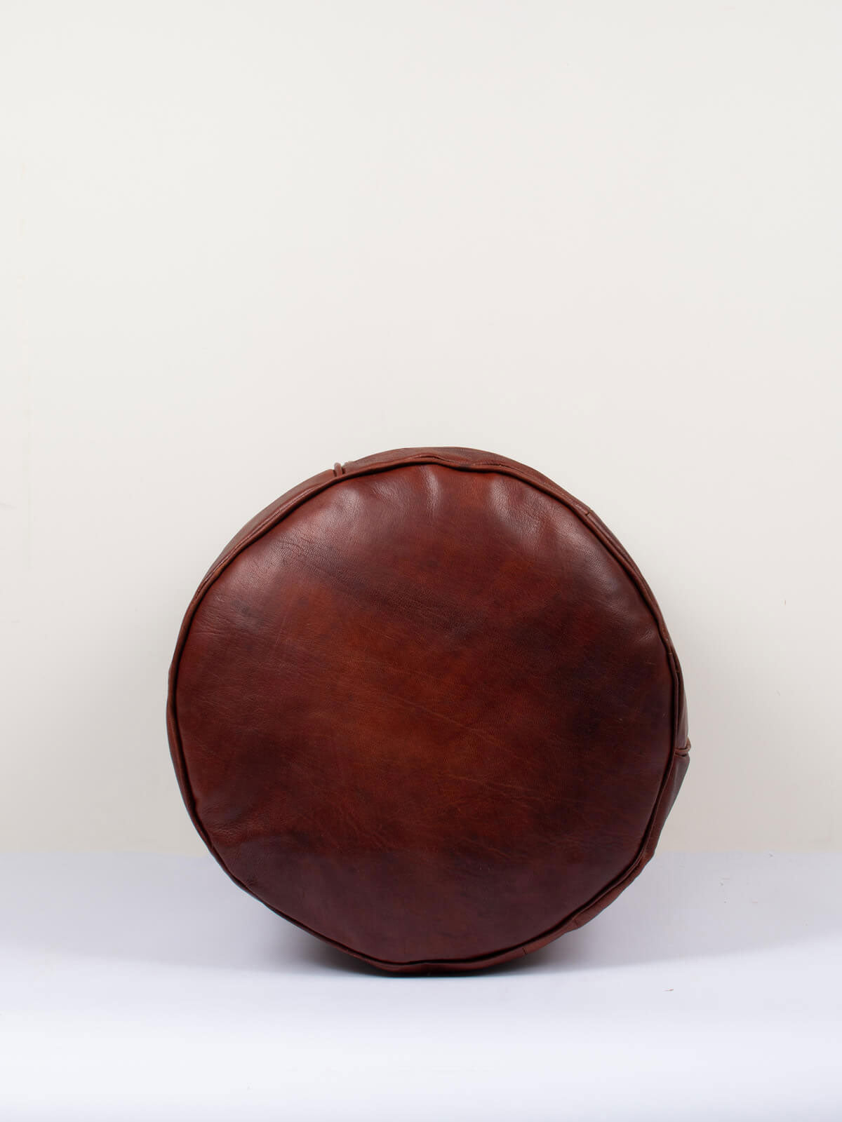 Handmade Moroccan Leather Drum Pouffe Ottoman - Chocolate Brown - Boho Chic Home Decor for Living Room, Bedroom & Nursery