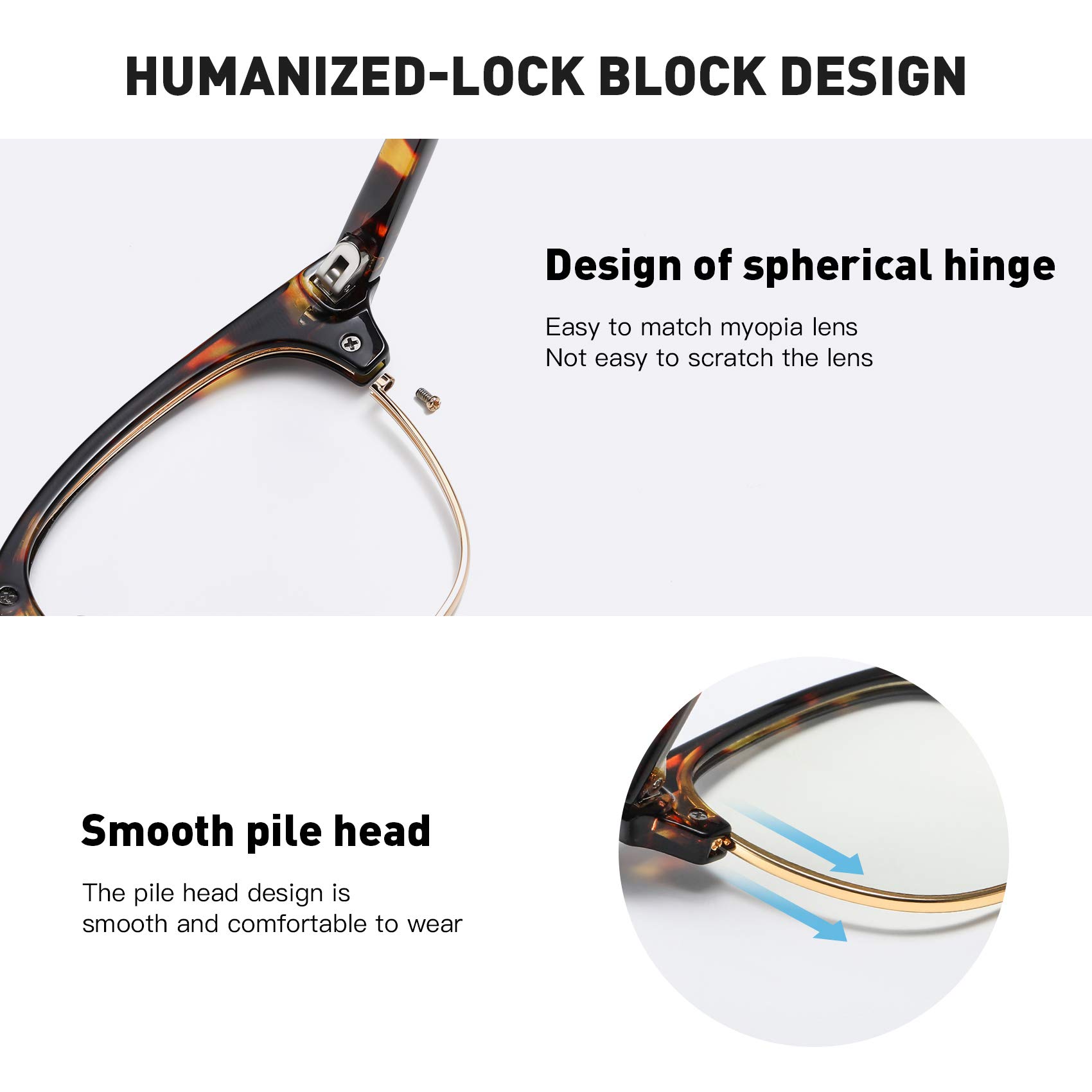 Blue Light Blocking Glasses for Women & Men - Anti Eyestrain Computer Glasses with UV Protection - Perfect for Office Work, Gaming & Screen Time