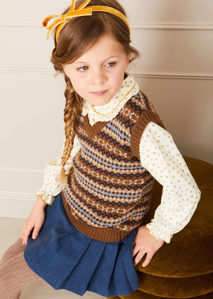 Blue Pleated Kilt Skirt for Girls 4-10 Years | Tartan School Uniform Skirt | Perfect for School, Dance & Special Occasions
