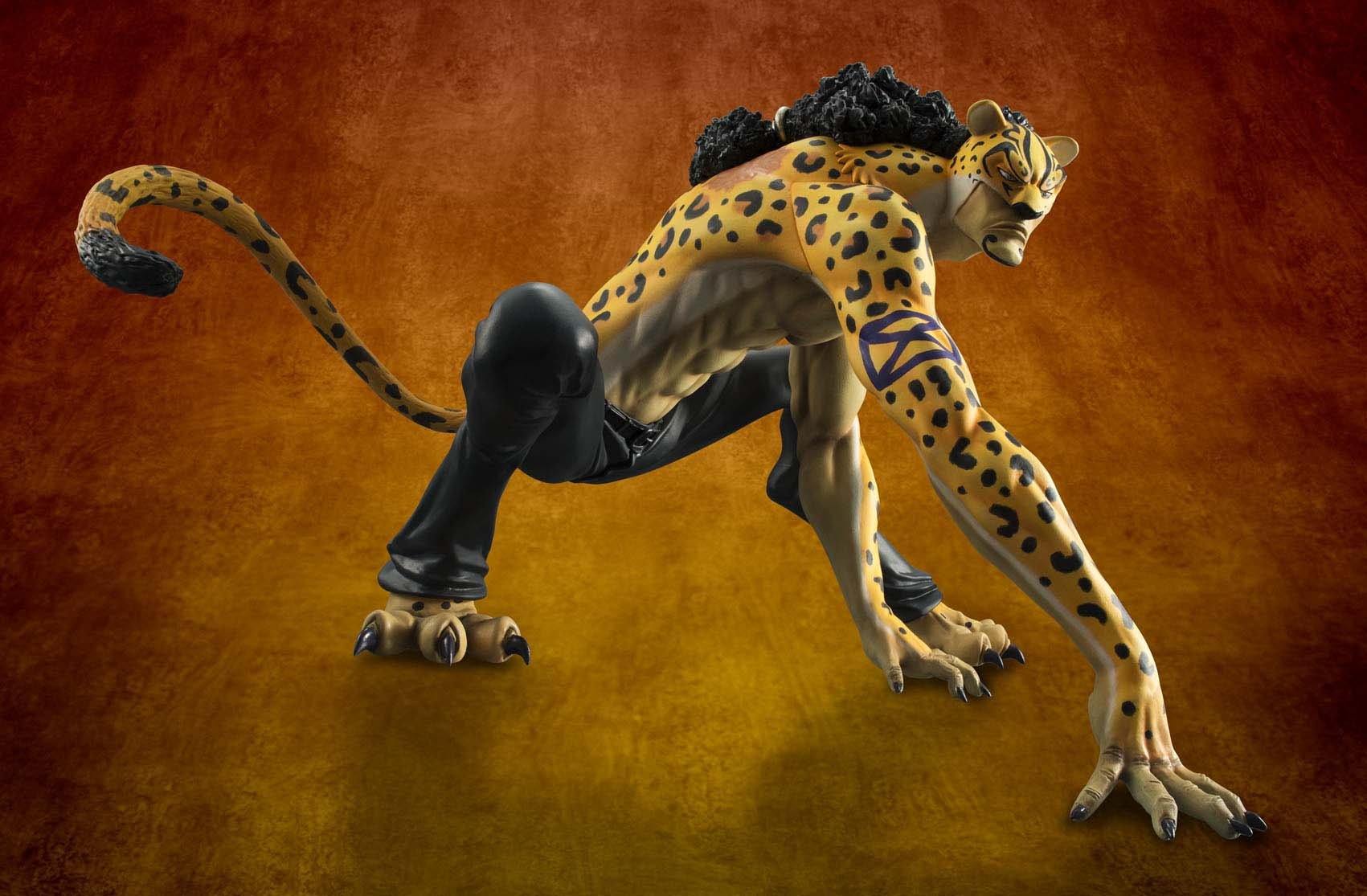 Megahouse One Piece P.O.P. Portrait of Pirates Leopard Version Rob Lucci PVC Figure - Premium Anime Collectible for Display & Home Decoration