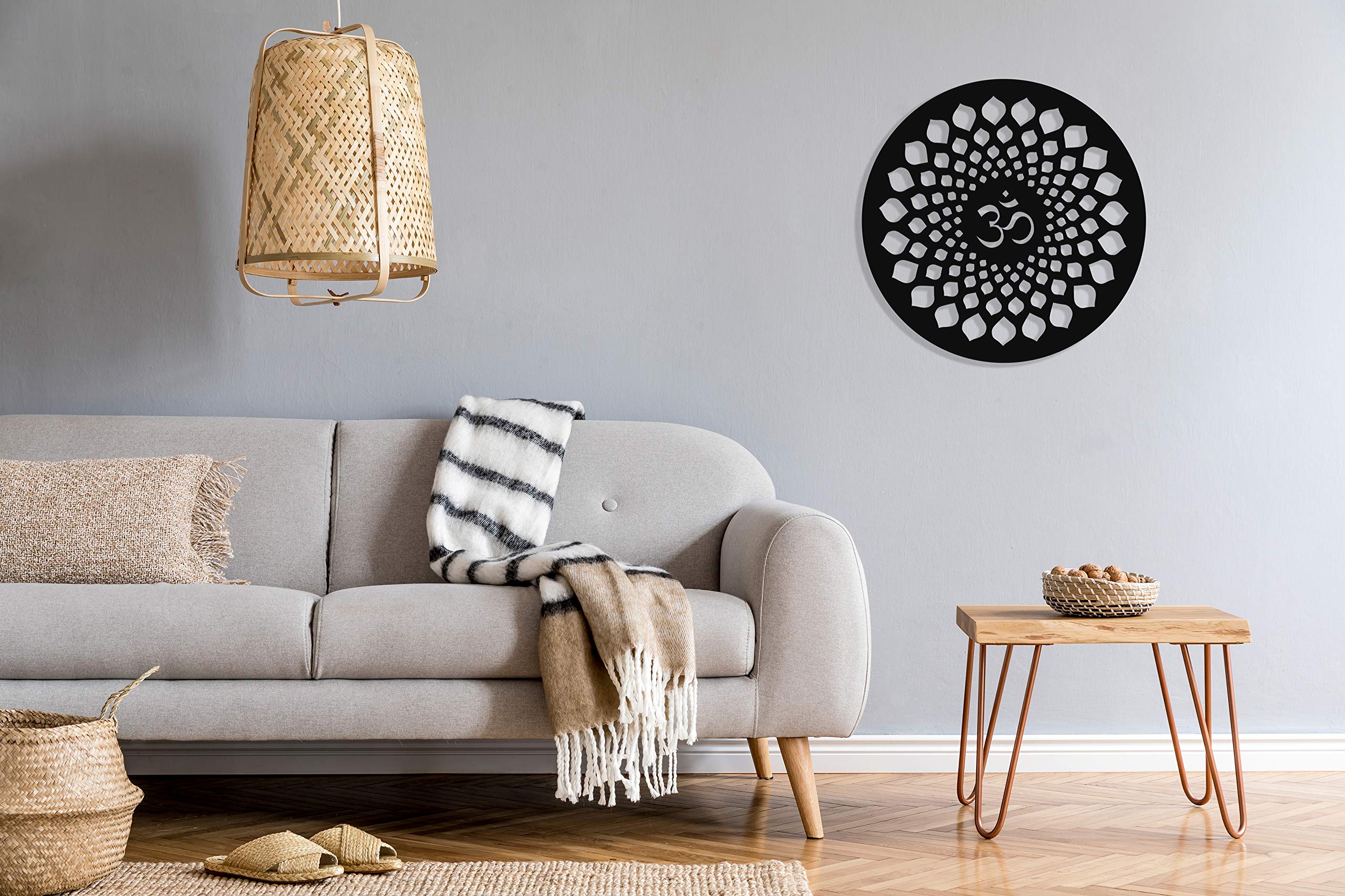 ReinCarvation Metal Wall Art - 35 Inch Om Sign Home Decor for Living Room, Office & Housewarming Gifts | Spiritual Decor for Meditation Spaces & Yoga Studios
