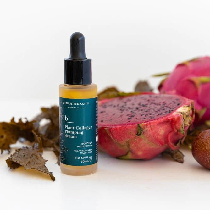 Best Edible Plant Collagen Plumping Serum for Face - Vegan Skincare for Hydration & Anti-Aging - Perfect for Daily Routine & Night Care