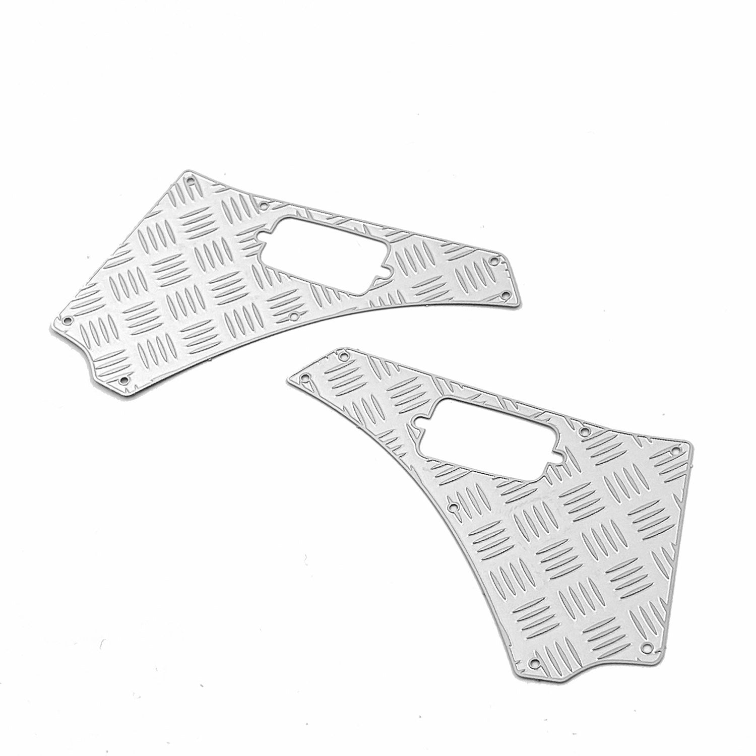 1 Pair CC Hand Metal Front Fender Diamond Plate for 1/6 Scale RC Capo Off-Road Vehicles - Crawler Car Upgrade Parts & DIY Model Accessories - Perfect for RC Rock Crawling, Trail Adventures & Custom Builds