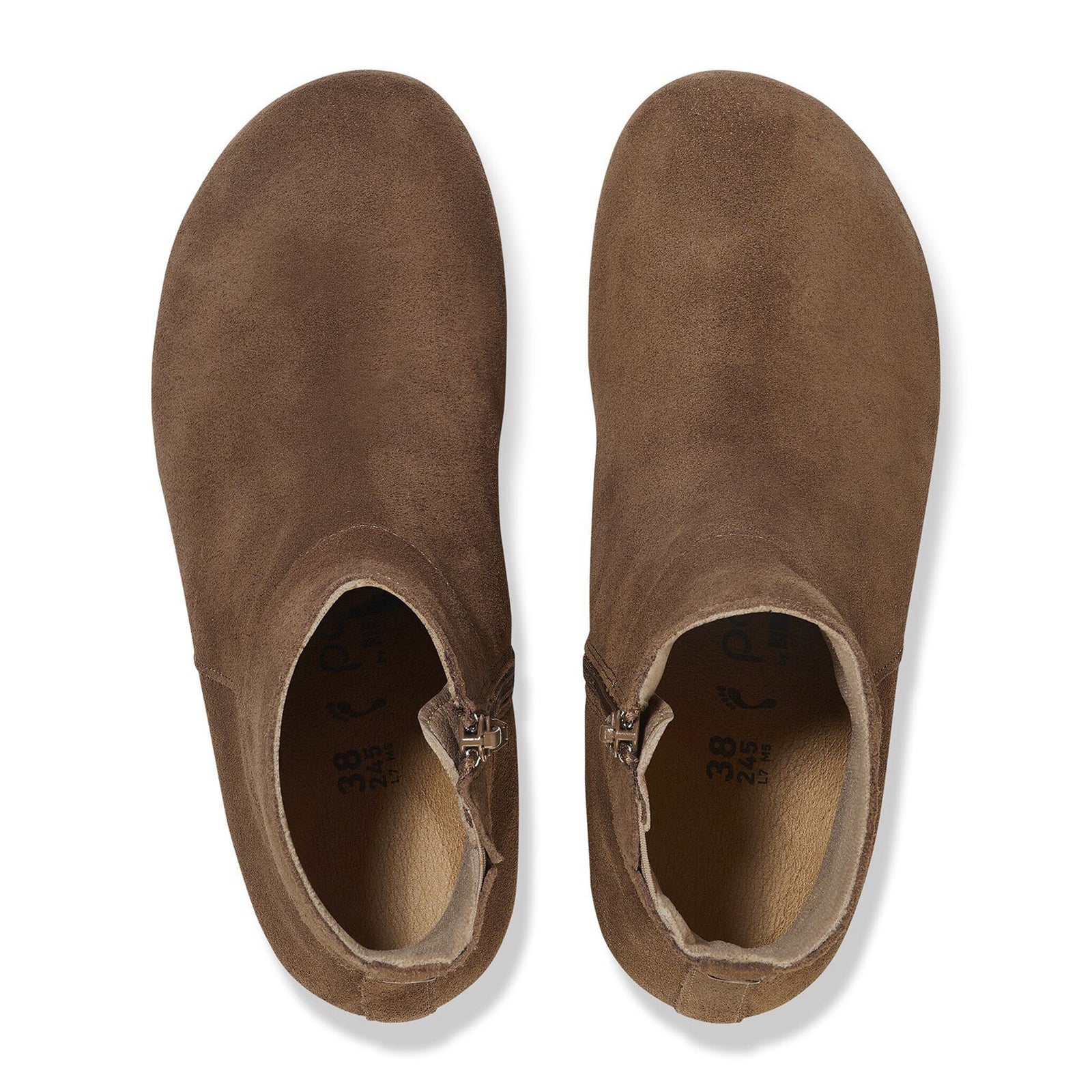Birkenstock Ebba Narrow Wedge Boots for Women - Dark Tea Suede Leather Ankle Boots | Comfortable Slip-On Winter Shoes for Casual Outings & Office Wear