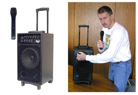 300W VHF Wireless Battery Powered PA System - Portable Outdoor Sound System for Events, Parties, and Public Speaking