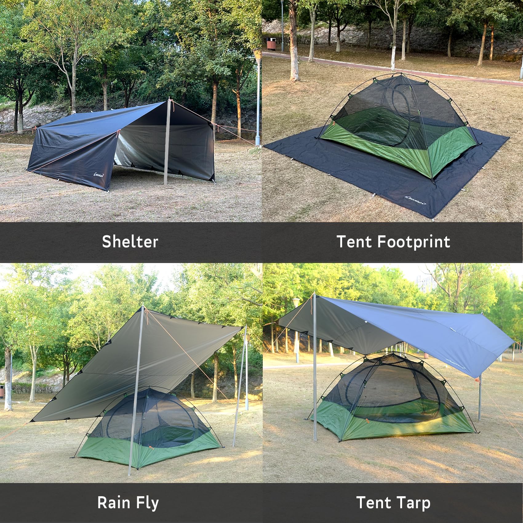 Clostnature Waterproof Camping Tarp - Ultralight Hammock Rain Fly & Heavy Duty Tent Shelter for Backpacking, Hiking | Lightweight Outdoor Gear for Rain Protection, Picnics & Emergency Survival