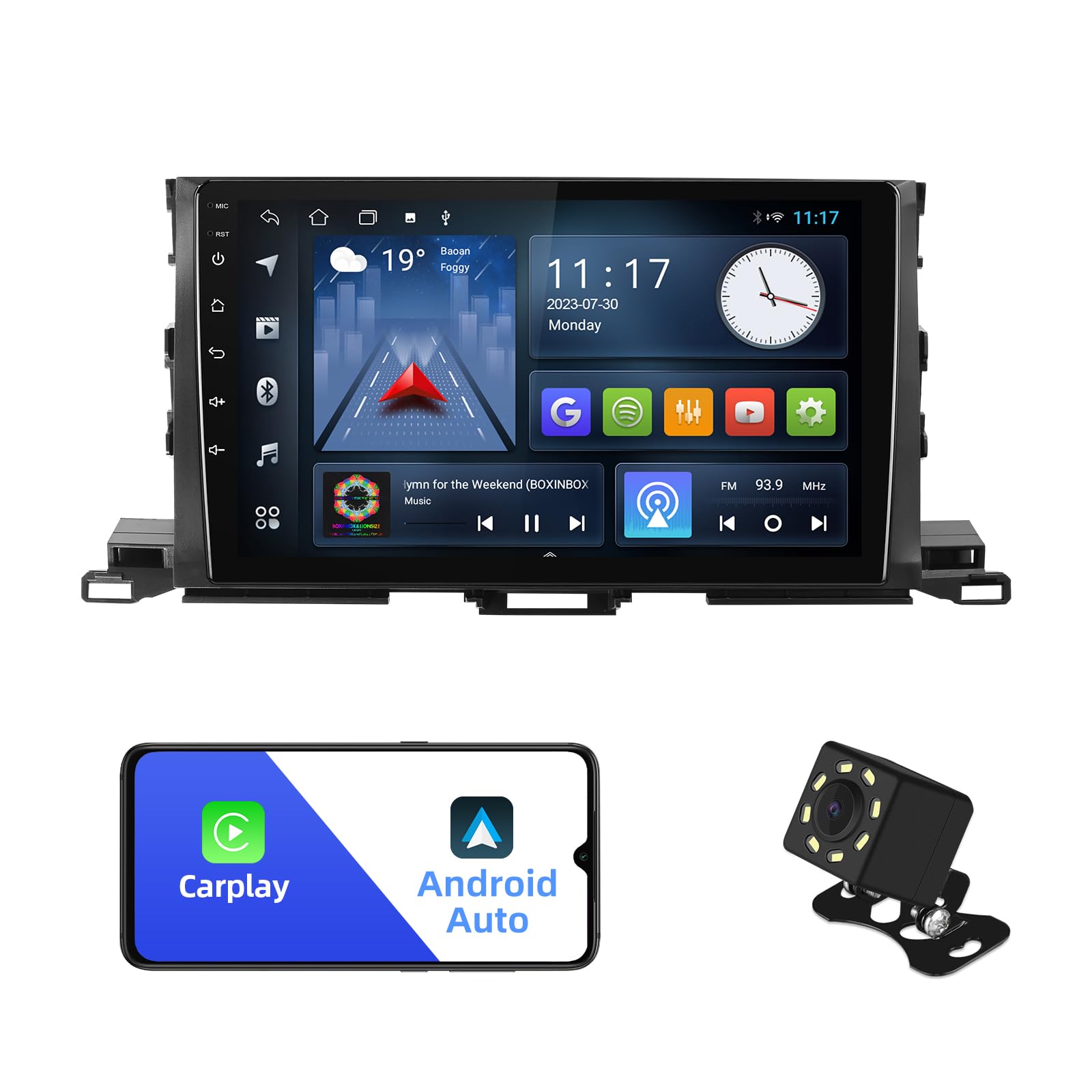2+32GB Android 10 Double Din Car Stereo for Toyota Highlander 2014-2019 | 10.1