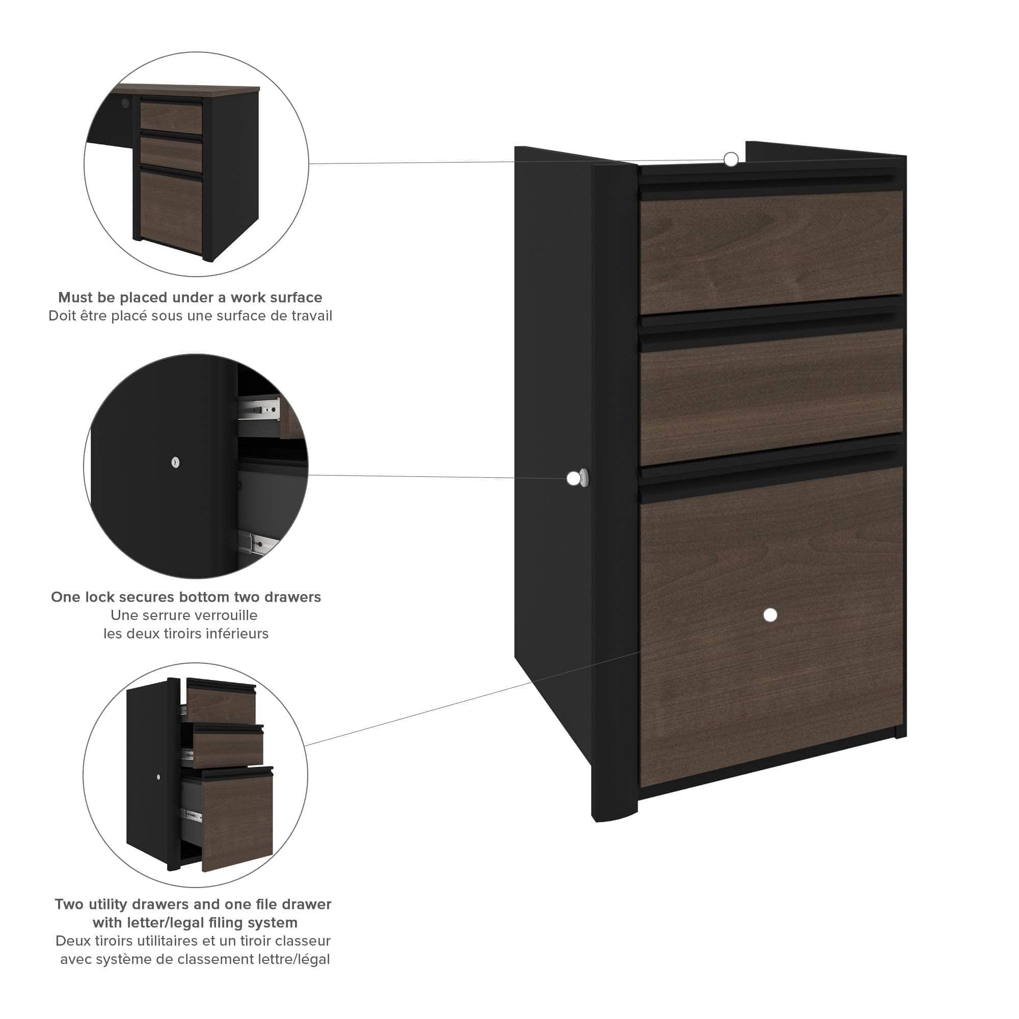 Connexion 2-Piece Standing Desk Set with Hutch - 2 Color Options for Home Office & Workspace Organization