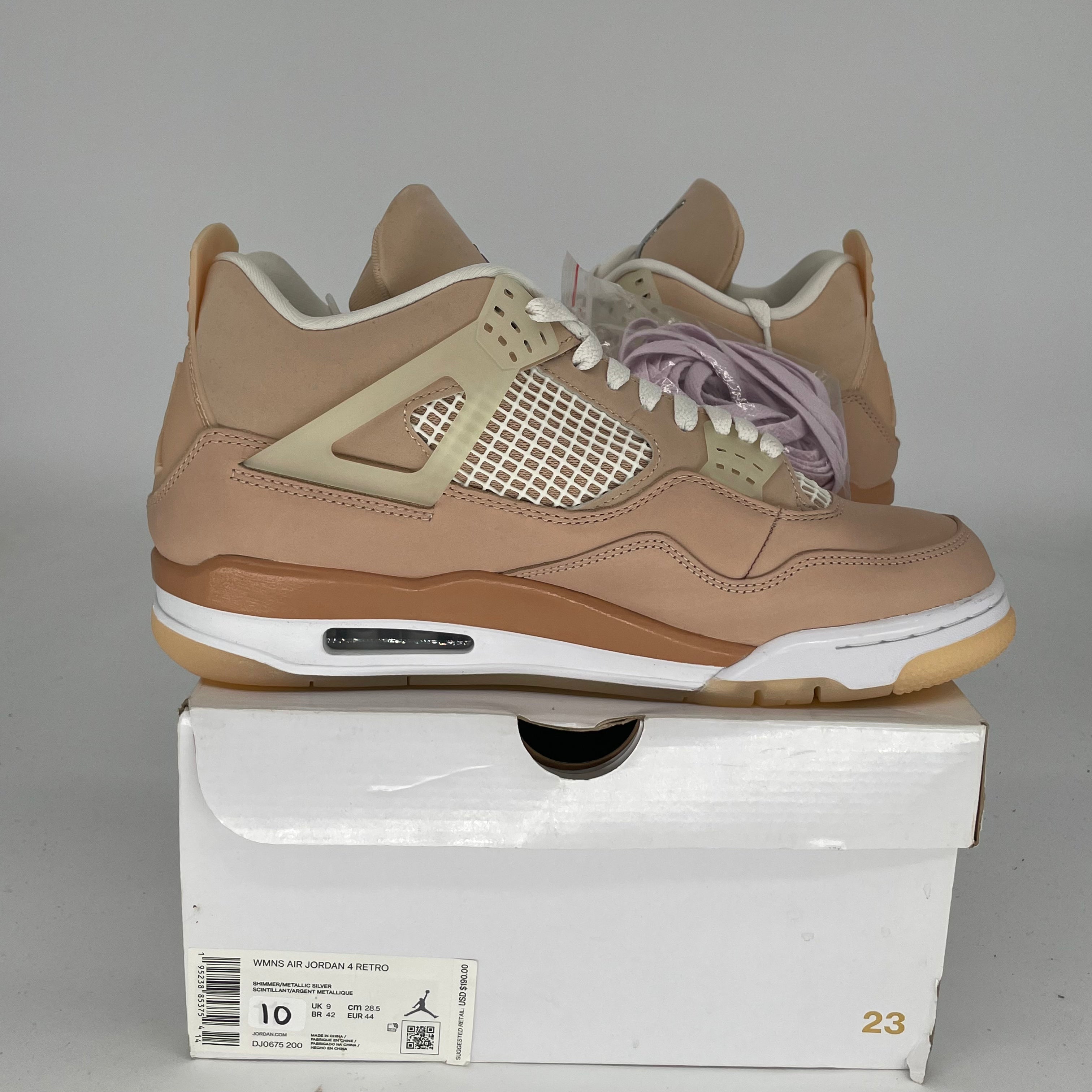 AIR JORDAN 4 SHIMMER Women's Basketball Shoes Size 10/11.5W DJ0675-200 - Perfect for Streetwear Fashion & Court Performance
