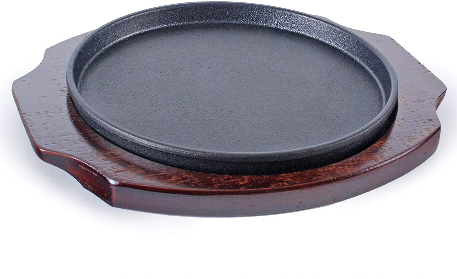 Happy Sales HSGRD-RND95 Large Cast Iron Steak Plate - 9.5