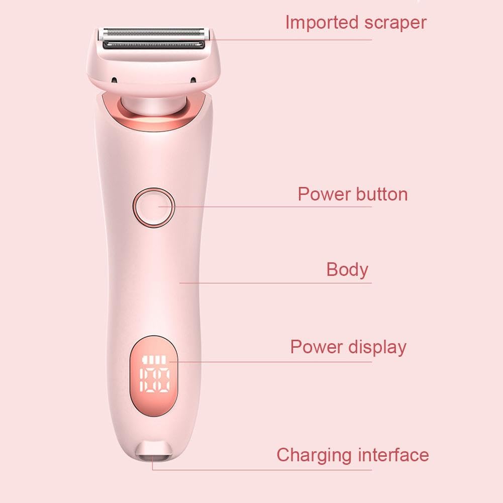 2 in 1 Electric Shaver & Bikini Trimmer for Women - Painless Hair Removal Epilator for Pubic & Body Hair at Home | Multi-Functional Grooming Kit for Smooth Skin | Perfect for Travel, Gym & Daily Personal Care (Blue)