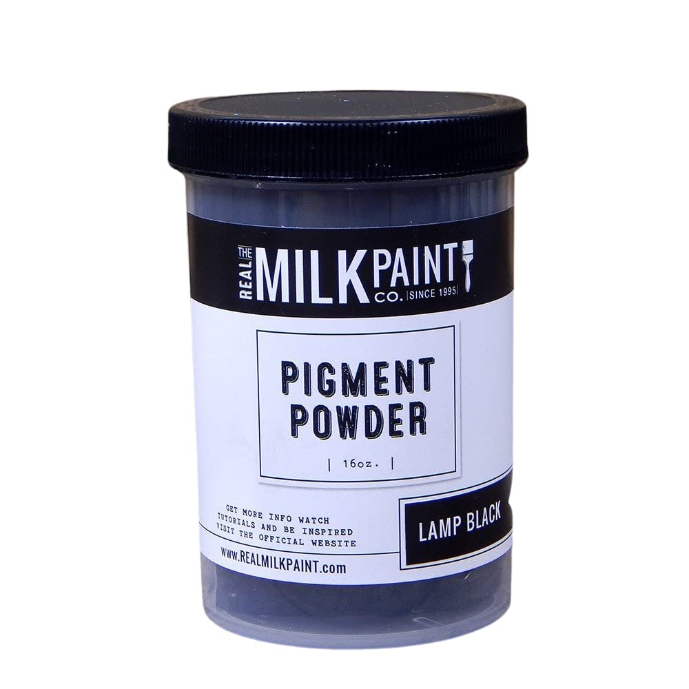 Premium Real Milk Paint Pigment Powder & Mica Powder - 16 oz Lamp Black for Epoxy Resin, Concrete, Wood Putties, Plaster & Plastic Resins | Ideal for DIY Crafts, Furniture Restoration & Artistic Creations