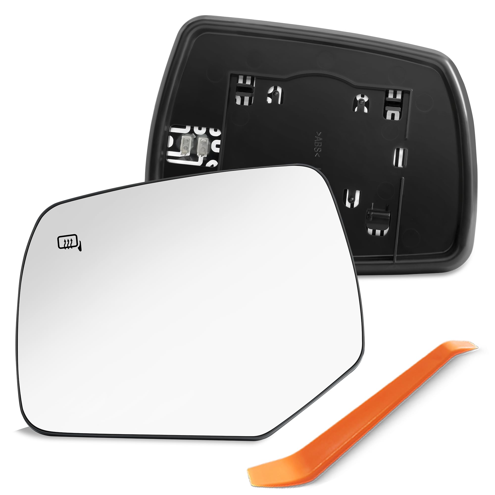 2008-2012 Ford Escape & 2008-2011 Mercury Mariner Driver Side Heated Mirror Glass Replacement with Backing Plate - Left Side View Mirror for Enhanced Visibility & Safety in Rainy/Cold Weather