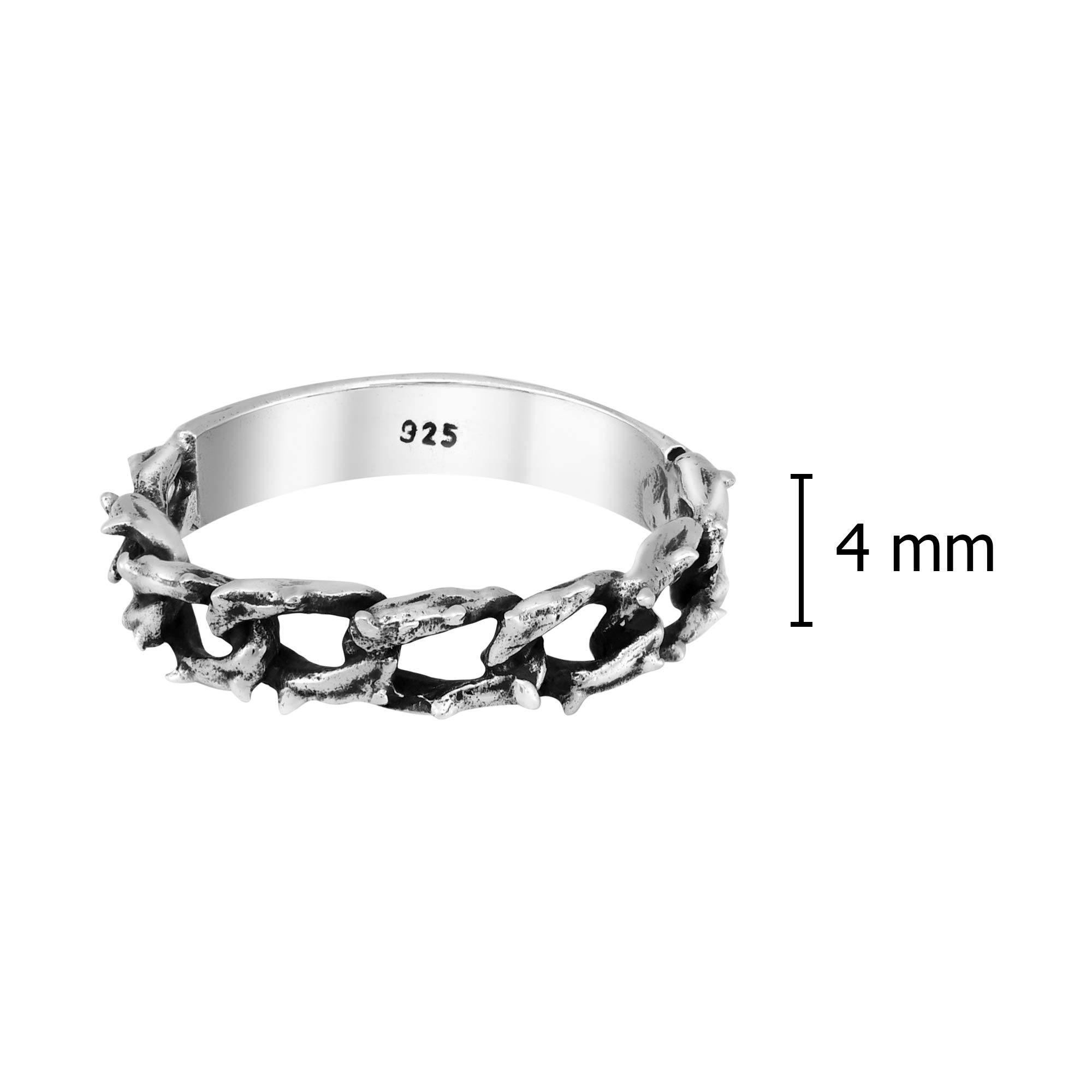 AeraVida .925 Sterling Silver Barbed Wire Band Ring for Women & Men | Classic Biker Wedding Ring | Trendy Comfort Fit Unisex Couple Ring | Size 7-10 | Perfect for Biker Weddings, Anniversary Gifts & Everyday Wear