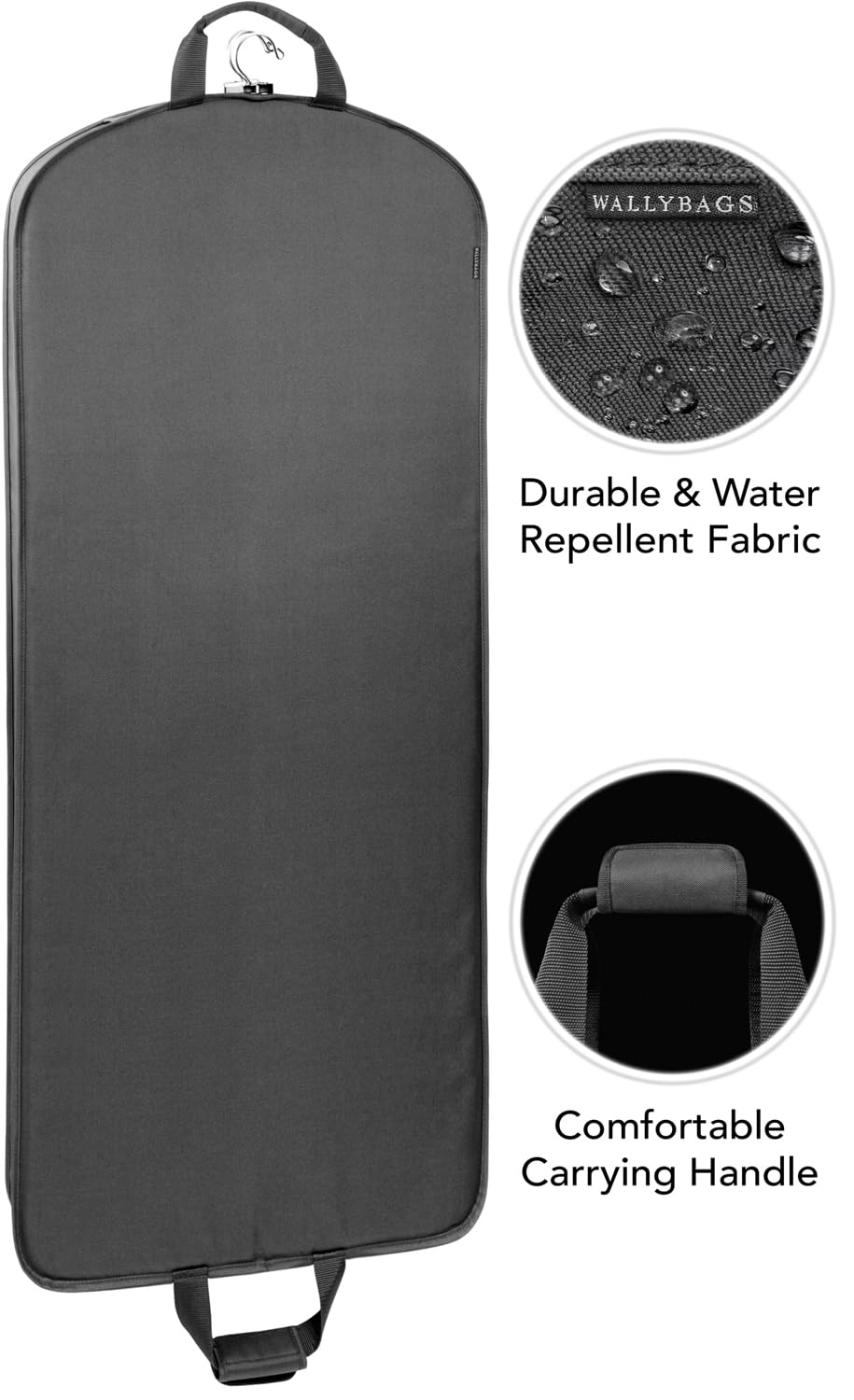 WallyBags 60 Inch Deluxe Hanging Garment Bag for Business Travel & Formal Wear - Wrinkle-Resistant Suit Carrier with Multiple Pockets for Men & Women