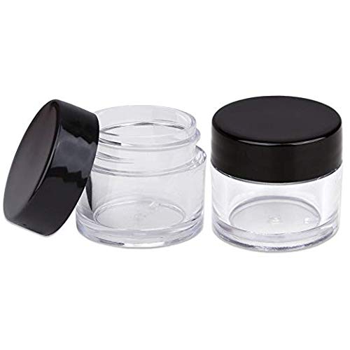 Beauticom 7 Gram / 7 ML Thick Wall Round Leak Proof Clear Acrylic Jars with Black Lids - 72 Pieces Set for Beauty Creams, Cosmetics, Salves & Scrubs - Ideal for DIY Skincare, Travel Toiletries & Professional Salon Use