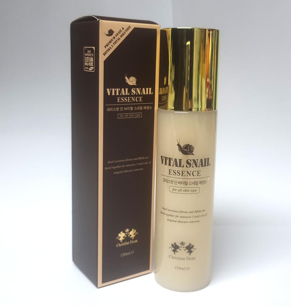 3W Clinic Christian Dean Vital Snail Essence - Korean Skincare for All Skin Types (5.07 fl oz) | Hydrating & Anti-Aging Face Serum | Made in Korea | Perfect for Daily Skincare Routine & Nighttime Repair
