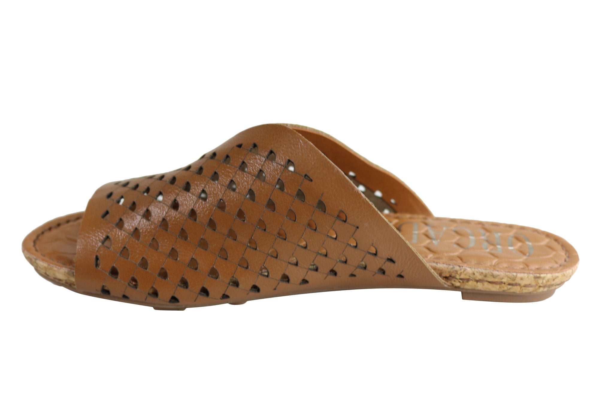 Orcade Natalie Women's Comfort Leather Slides Sandals - Made in Brazil - Perfect for Beach, Pool & Summer Casual Wear