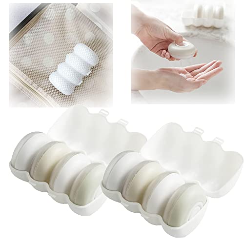 Round Travel Pods - 4-Piece Leak-Proof Liquid Lotion Storage Containers with Case | Portable Toiletry Bottle Set for Shampoo, Conditioner & Cosmetics | Perfect for Air Travel, Gym & Vacation (2 Sets)