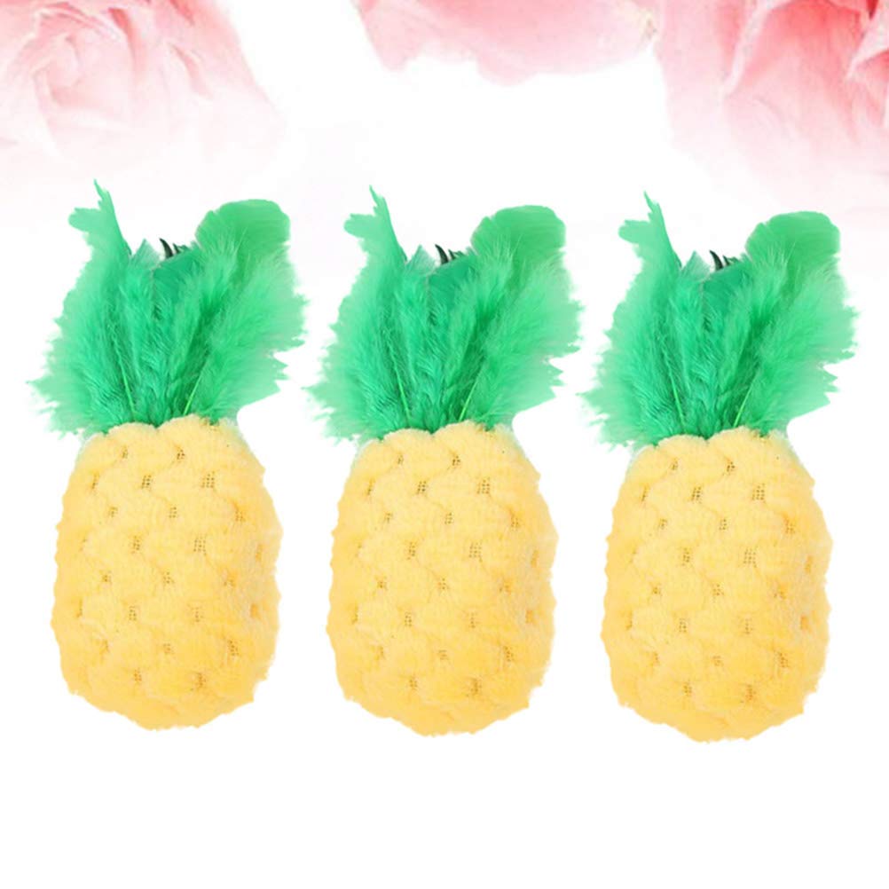 3pcs Cat Teaser Toy - Interactive Pet Exercise & Training Toys for Cats & Dogs - Chewing, Biting & Molar Teething Relief - Fun Fruit-Shaped Entertainment for Playtime & Bonding
