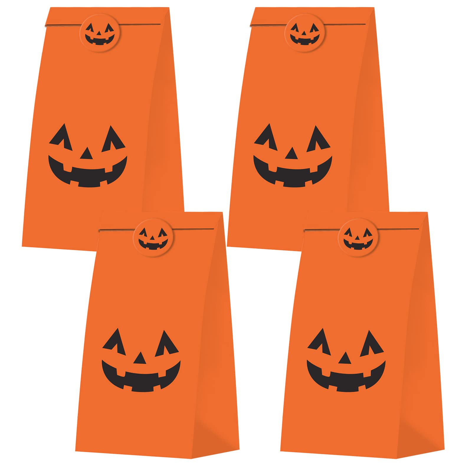 30-Pack Halloween Pumpkin Gift Bags - Trick or Treat Candy Bags for Kids & Adults | Pumpkin Decor, Party Favors & Goody Bags | Perfect for Halloween Parties, Classroom Treats & Pumpkin Decorations