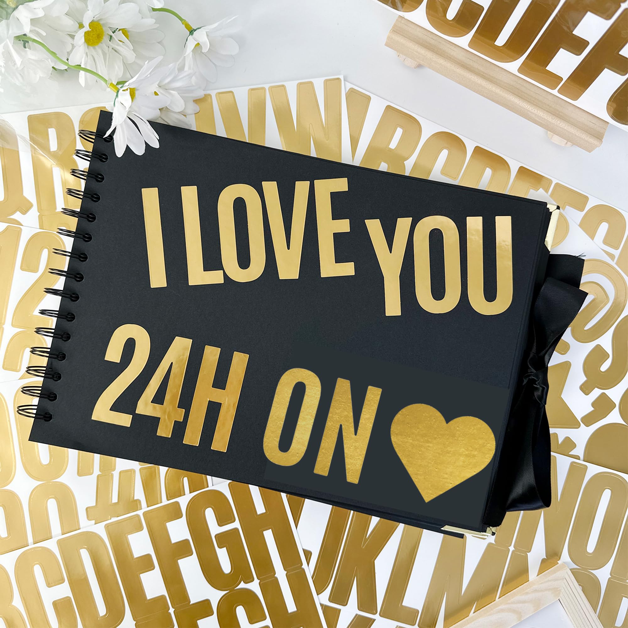 24 Sheets 2.5 Inch Gold Letter Stickers - Metallic Alphabet Stickers for DIY Crafts, Scrapbooking, Mailbox Numbers, Cars & Laptops - Waterproof Self-Adhesive Vinyl Stickers for Bulletin Boards, Posters, Motorcycles & Home Decor