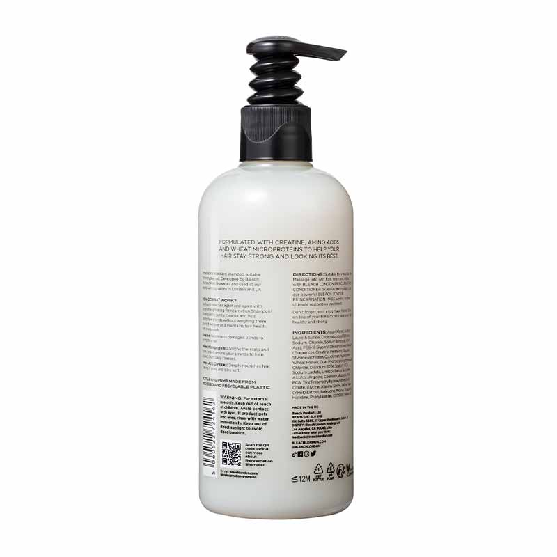 Bleach London Reincarnation Shampoo - Purple Toning & Color Care for Blonde & Bleached Hair - Perfect for Salon Results at Home