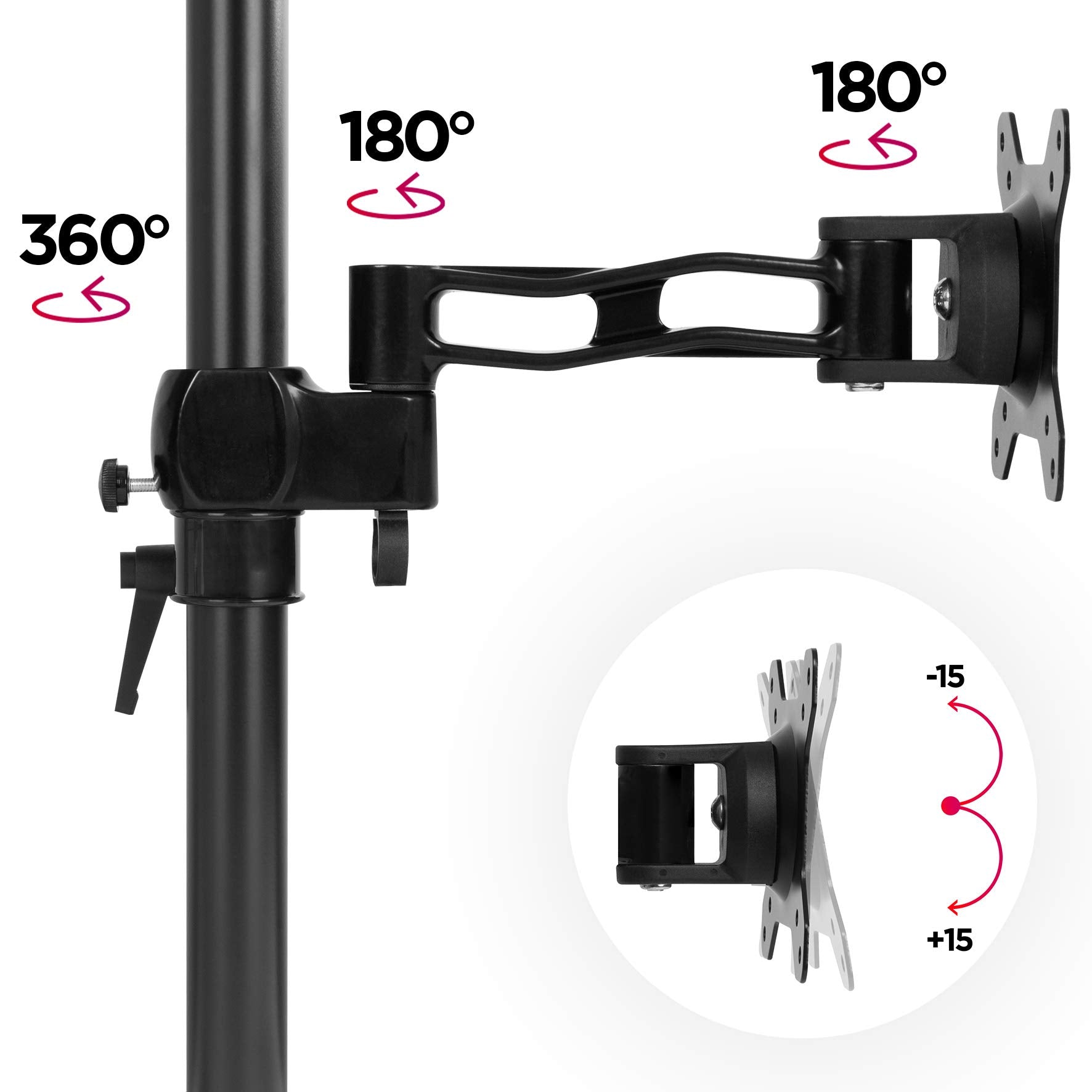 Duronic DM35V2X2 Dual Monitor Stand - Adjustable Vertical Desk Mount for Two 13-27