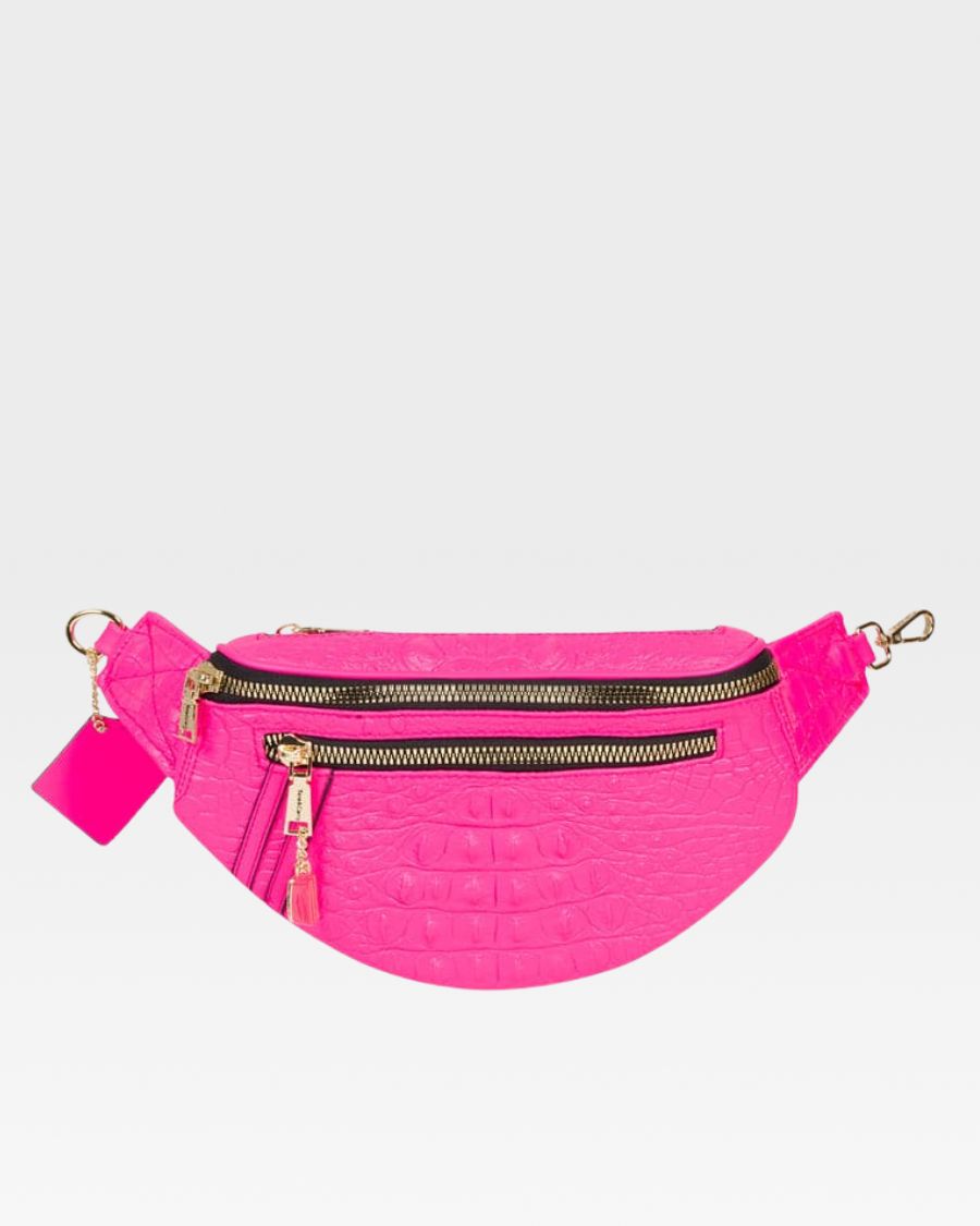 **Apollo 2 Fanny Pack - Neon Pink Waist Bag for Women & Men, Water-Resistant & Lightweight, Perfect for Running, Hiking, Travel & Festivals**