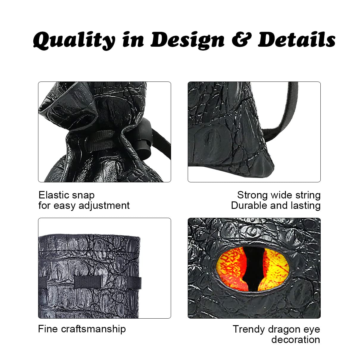 Haxtec Leather Dice Bag with Drawstring - DND Dice Pouch for Dungeons & Dragons, RPG Accessories & Coin Storage - Perfect for Tabletop Gaming & Gift Giving (Fire-Red Yellow Eye) - Patent D893867
