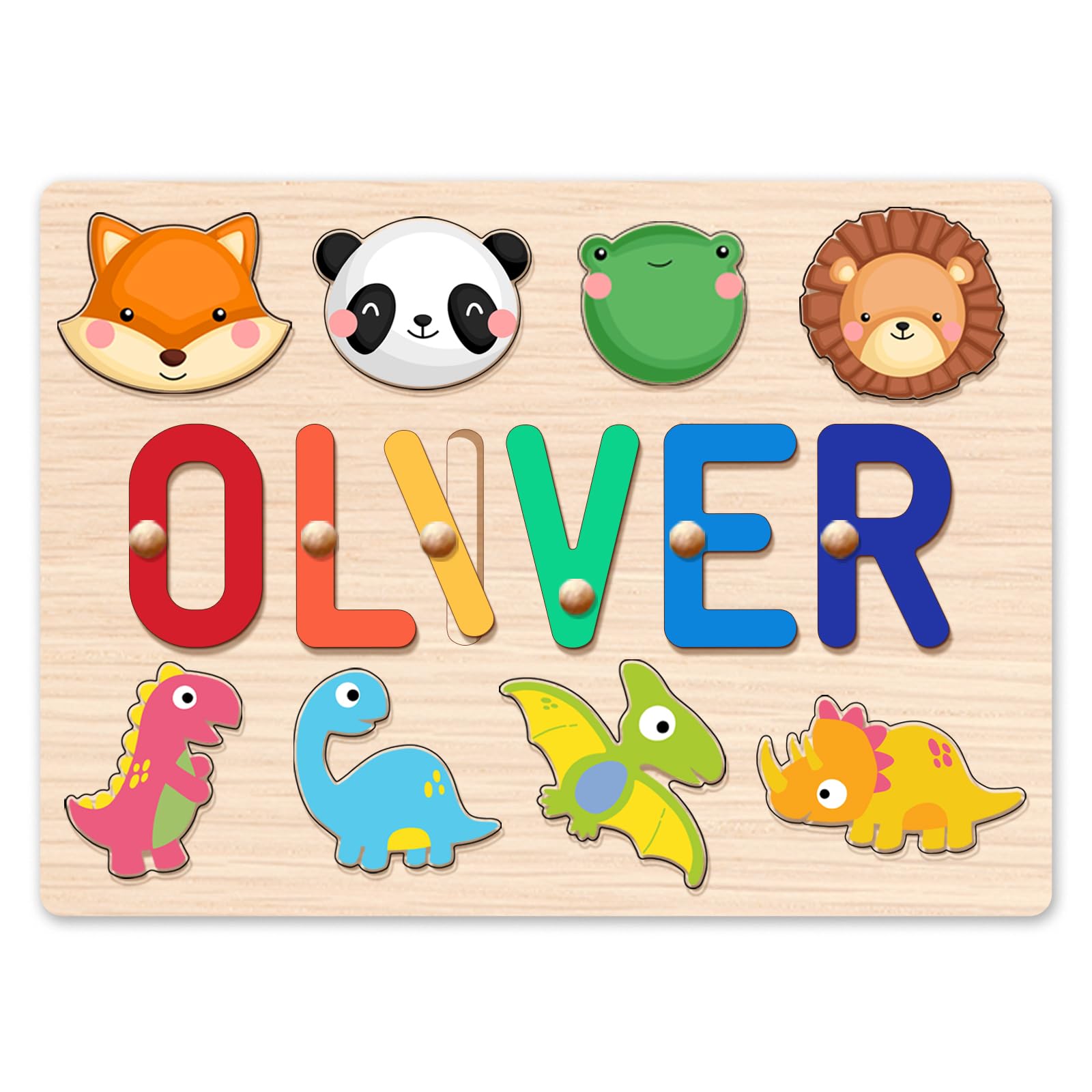 Custom Name Puzzle for Kids - 1st Birthday & Christmas Gift for Boys & Girls - Nursery Decor