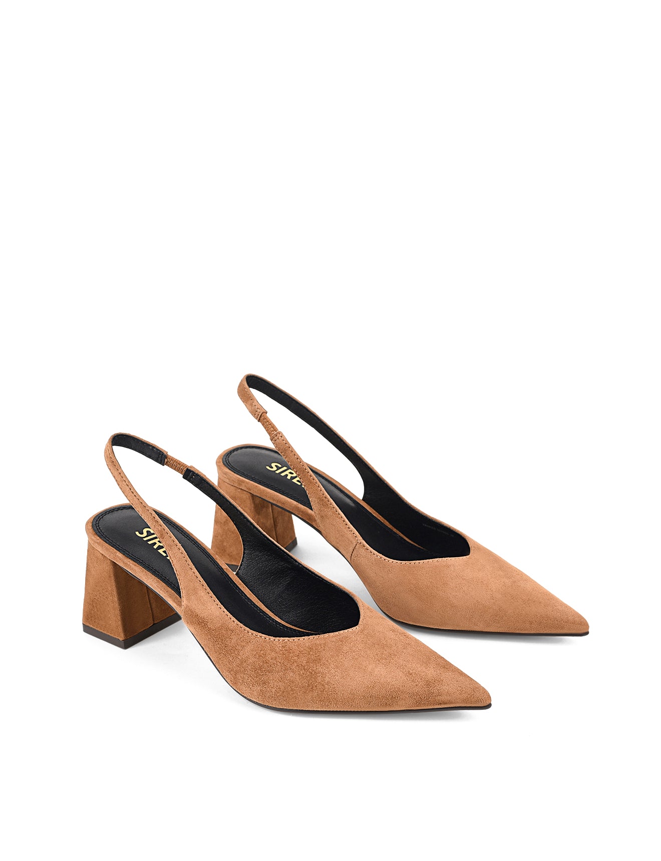 Yankee Slingback Block Heel Shoes - Tobacco Brown Suede Pumps for Women | Comfortable Mid Heel Sandals for Office, Party & Wedding Occasions