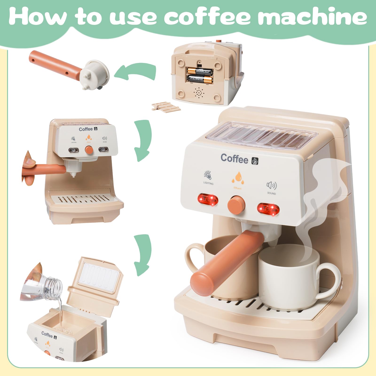 Kids Kitchen Playset with Coffee Maker, Blender, Mixer & Toaster - Pretend Play Cooking Toys for Boys & Girls Ages 3+ | Perfect for Role Play, Birthday Gifts & Early Learning Fun