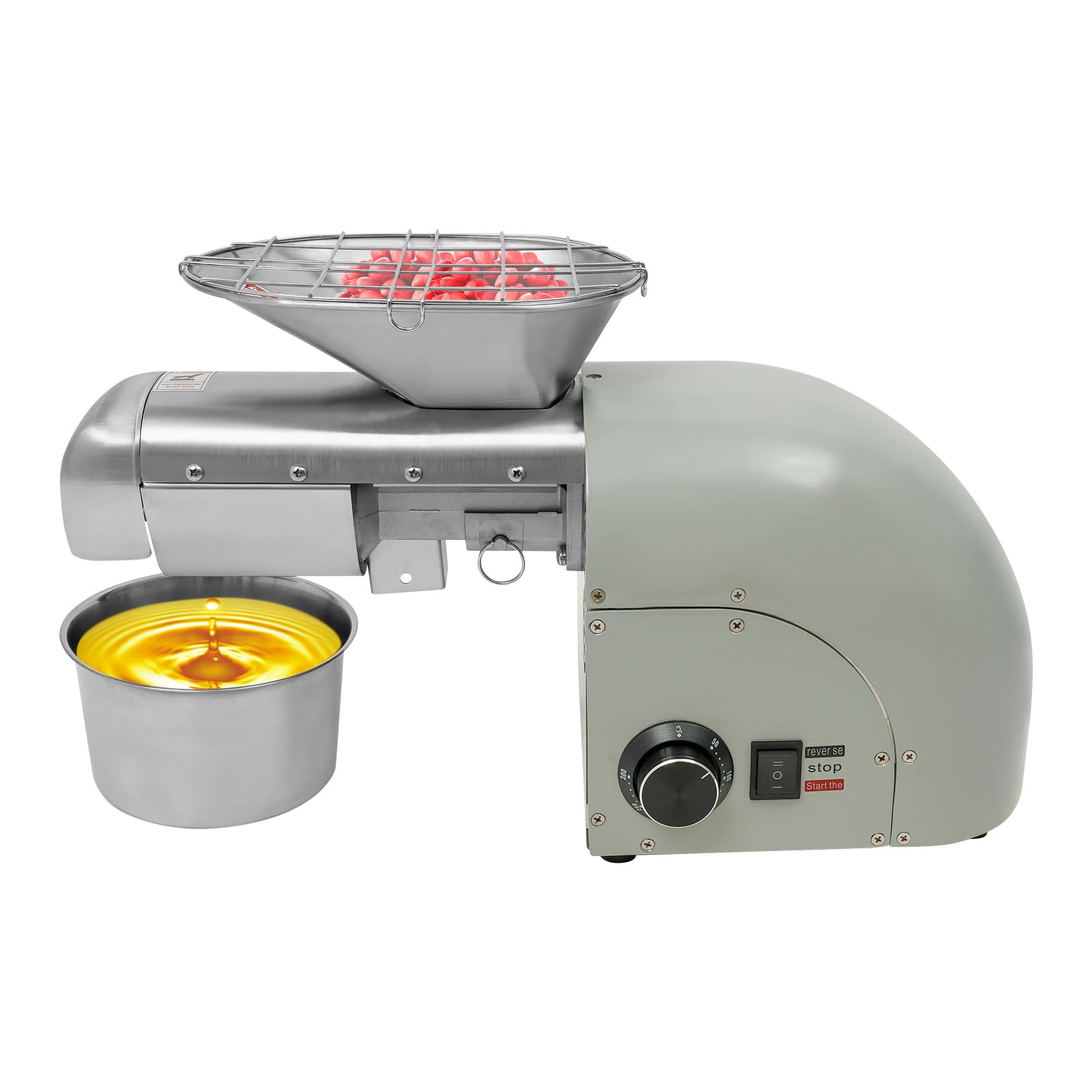 1800W Electric Oil Press Machine for Home & Commercial Use - Cold & Hot Press Nut Seed Extractor with 2 Press Rods - Stainless Steel Oil Maker for Peanuts, Sesame, Soybean - Perfect for Healthy Cooking, DIY Essential Oils & Small Business Production