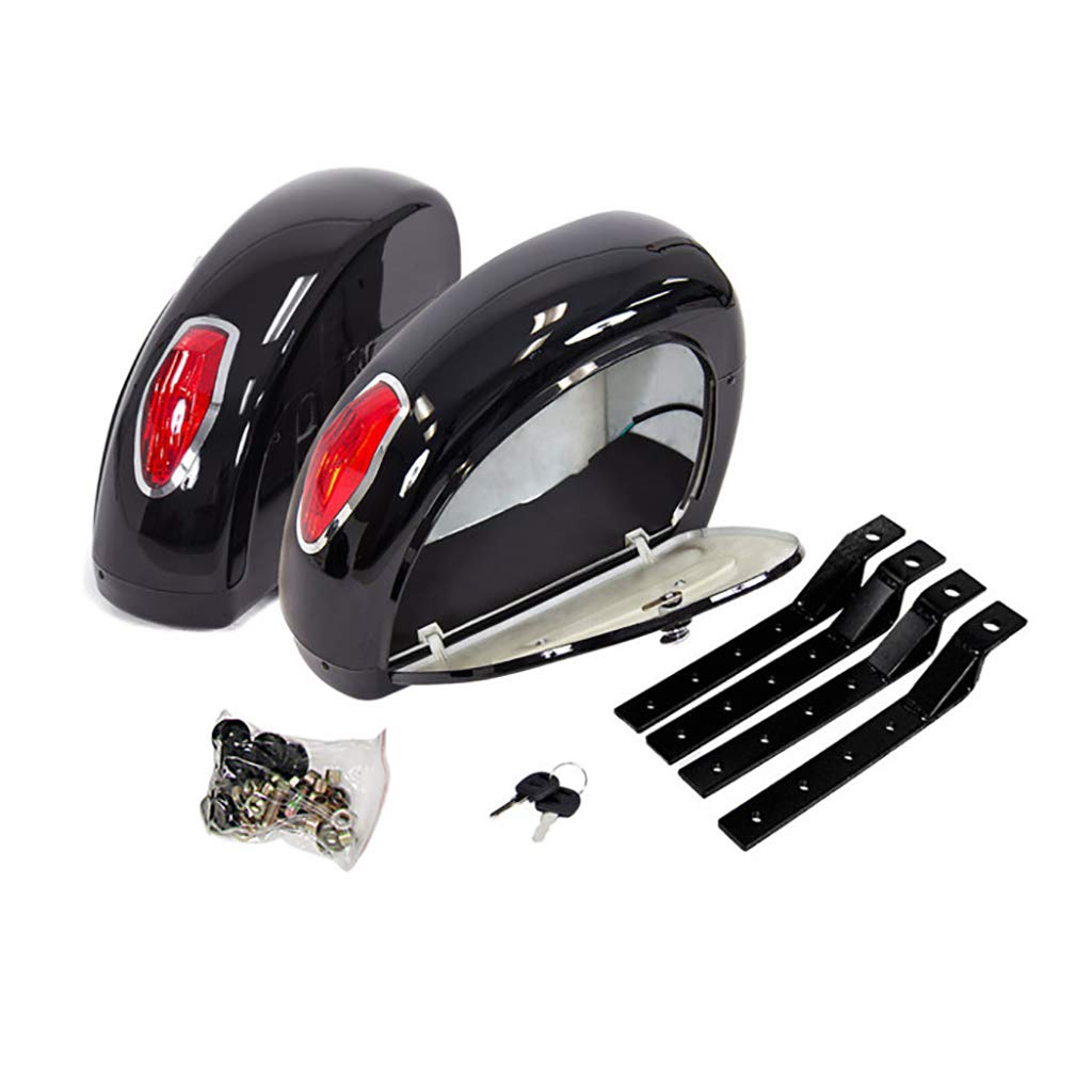 Universal Waterproof Hard Saddle Bags for Motorcycles - Durable Cruiser Luggage Case with Mounting Brackets | Perfect for Long Rides, Touring & Road Trips