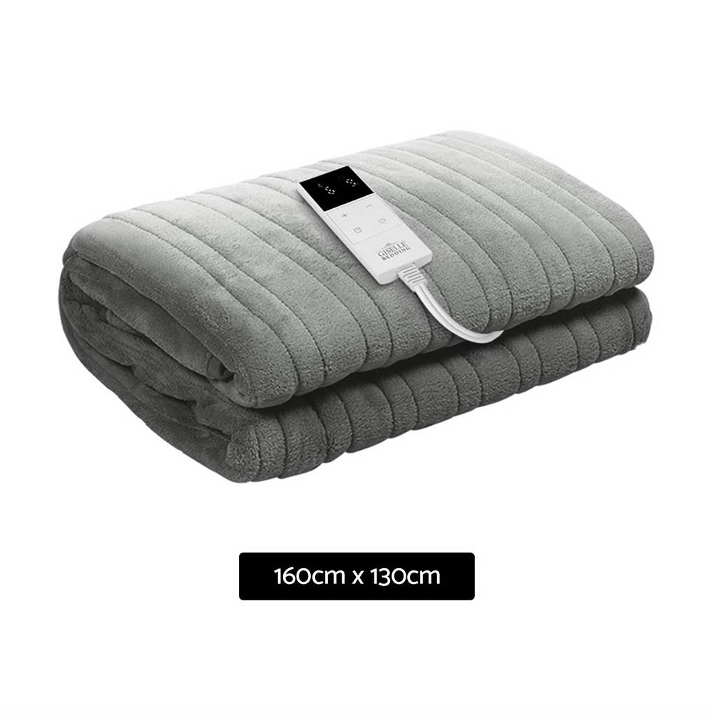 Electric Heated Throw Blanket - Ultra Soft Fleece, Machine Washable, Silver - Perfect for Cozy Nights, Winter Warmth & Home Comfort