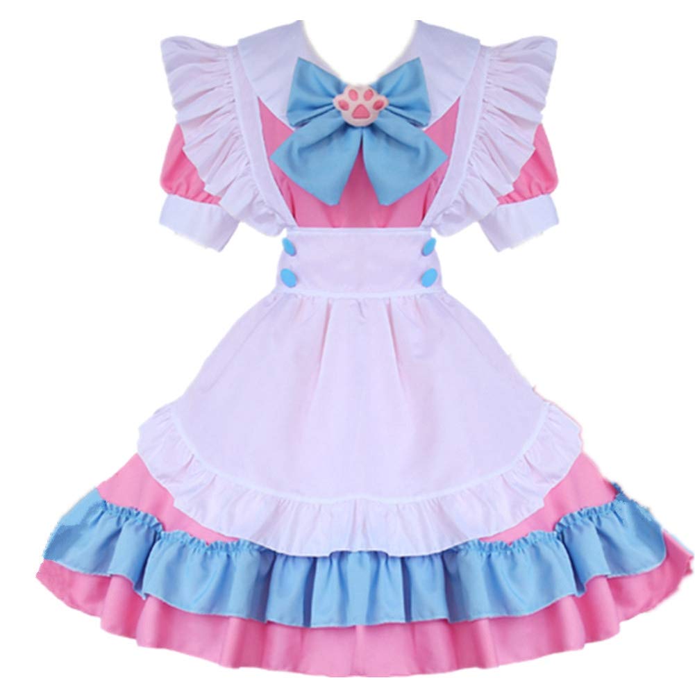 Cute Pink & Blue Lolita Maid Dress - Anime Cosplay Costume for Women & Girls | Perfect for Halloween, Cosplay Events, Maid Cafes & Themed Parties