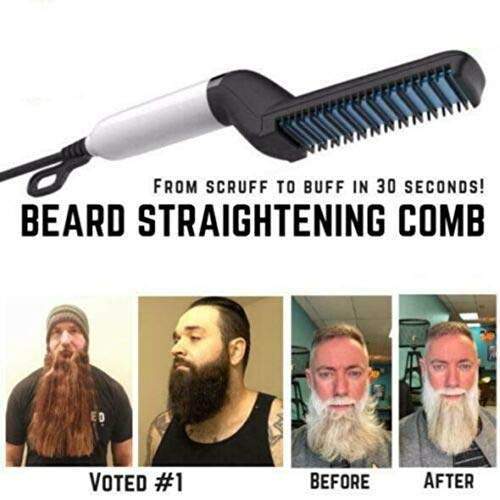 Onkessy Beard Straightener Brush for Men - Electric Hot Comb & Hair Styler with Heating Technology, Portable Grooming Tool for Beard & Mustache Styling - Perfect for Home, Travel & Salon Use