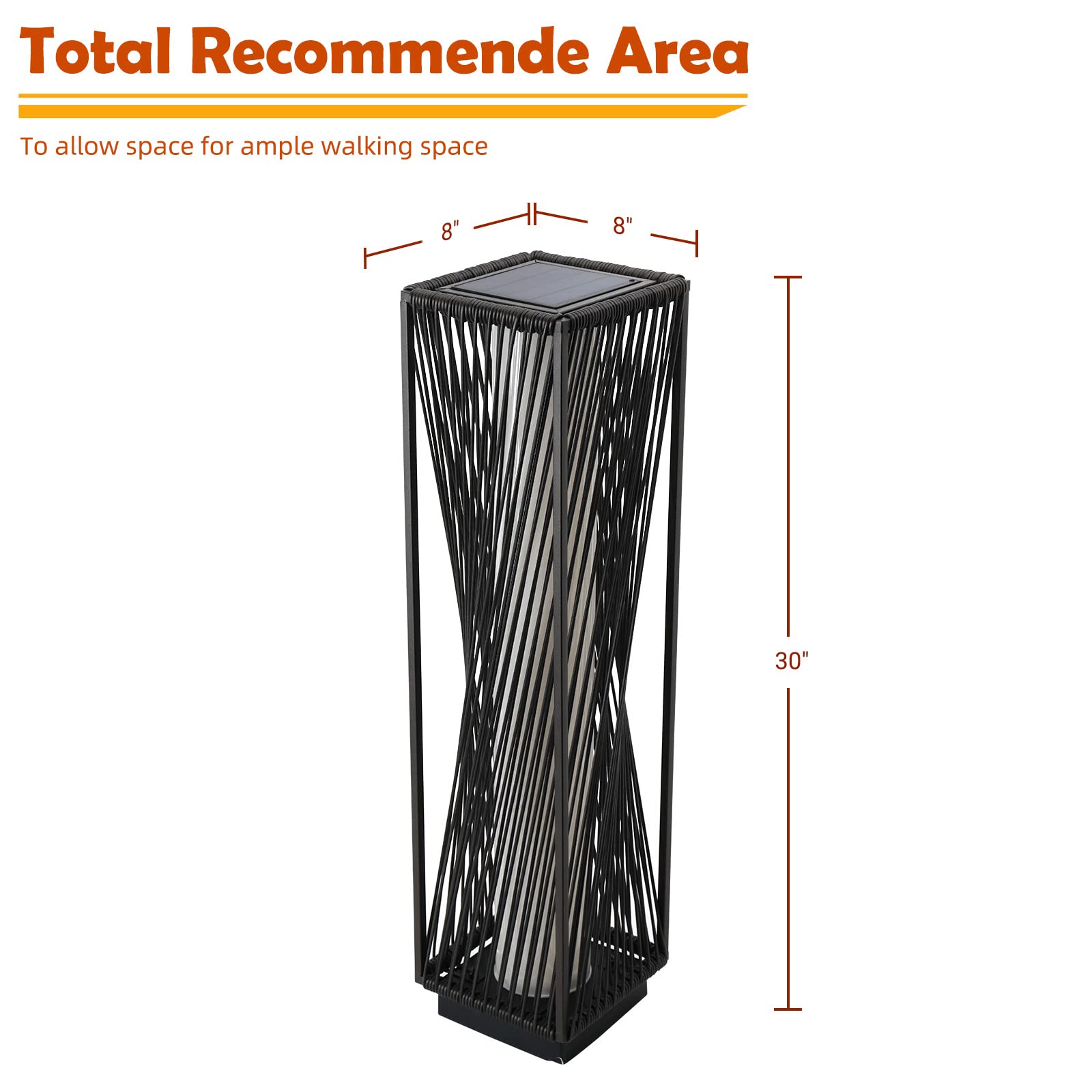 Outdoor Solar Floor Lamp - Waterproof Resin Wicker Solar Light for Yard, Garden, Pathway & Deck - 2 Pack Brown - Perfect for Landscape Lighting, Patio Decor & Evening Gatherings