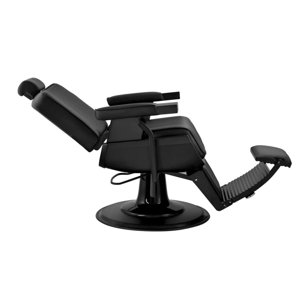 Greenlife Vader Advance Modern Reclining Barber Chair - Matte Black Finish for Salon, Barbershop & Home Grooming Use