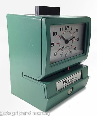ACROPRINT Model 125 Duty Analog Automatic Print Time Clock with Extra Ribbon - Employee Time Tracking for Small Businesses & Offices