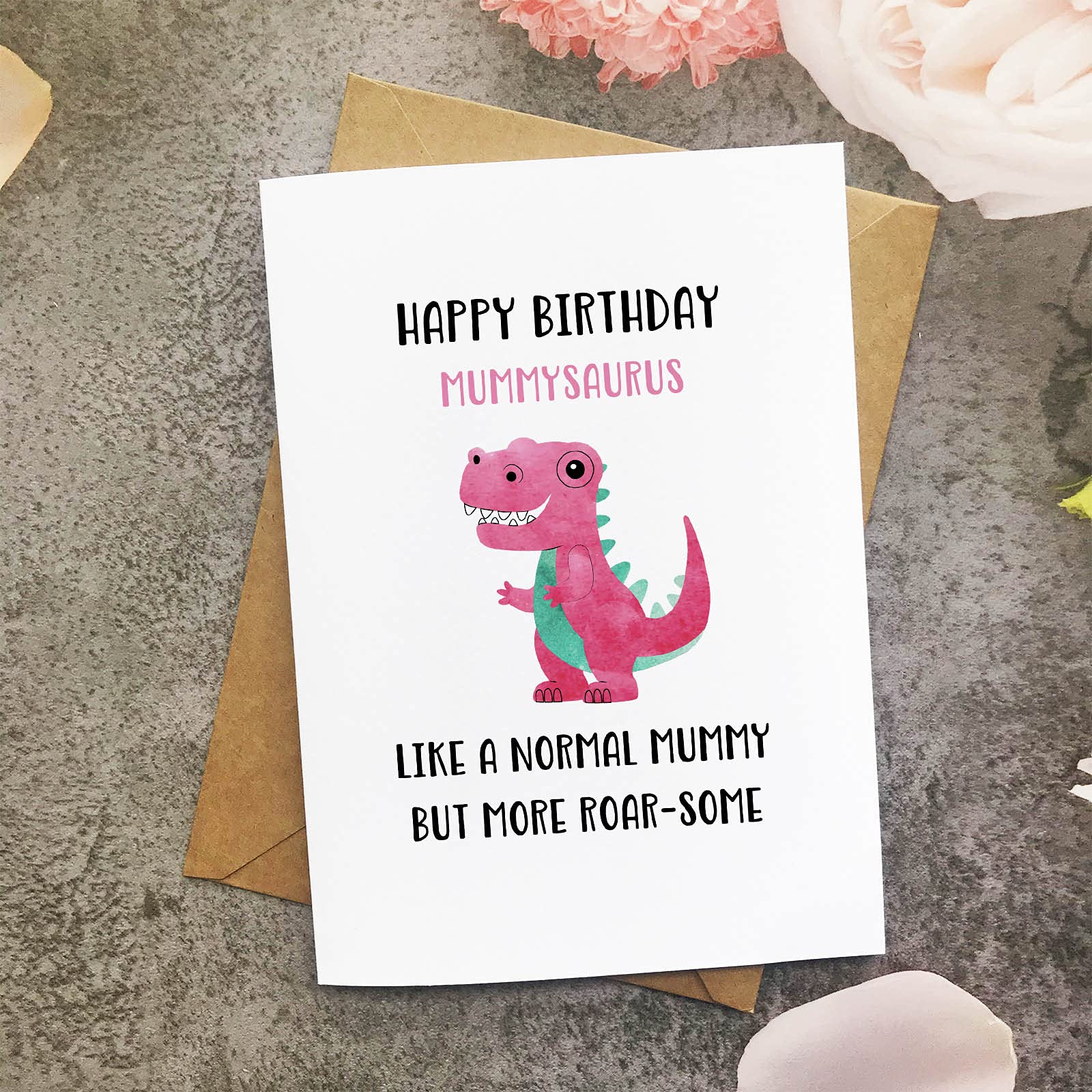 Funny Dinosaur Birthday Card for Mum - Perfect Gift for Moms & Dinosaur Lovers